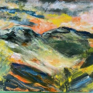 Light over the hills a dramatic landscape with expressive brushwork and bold gestures.